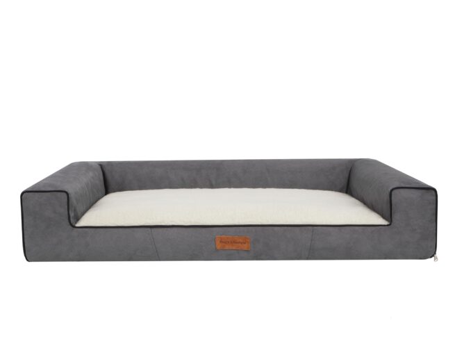 Hondenmand Lounge Bed Suedine Deluxe Grijs