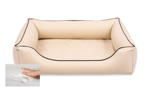Orthopedische Hondenmand Eco-Leer Beige