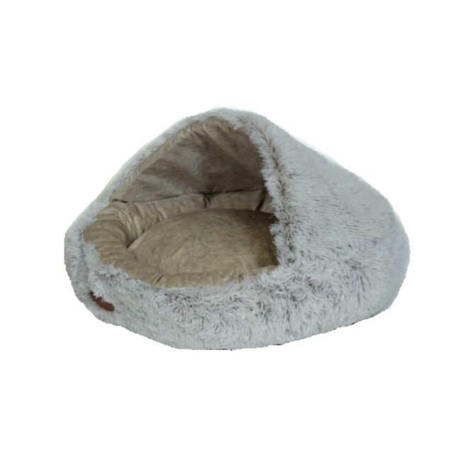 Kleine hondenmand Napzzz Snuggle Cave Fluffy Donut Beige 80cm
