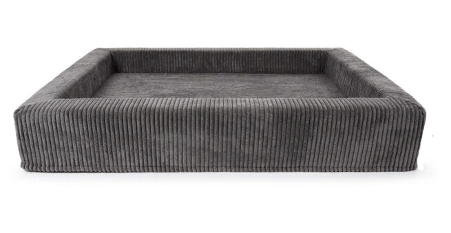 Grote hondenmand Hondenmand Ribbed Corduroy Rechthoek Antraciet