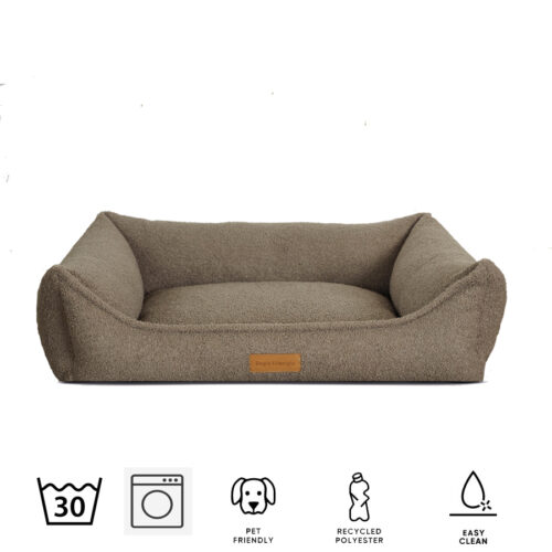 hondenmand boucle taupe