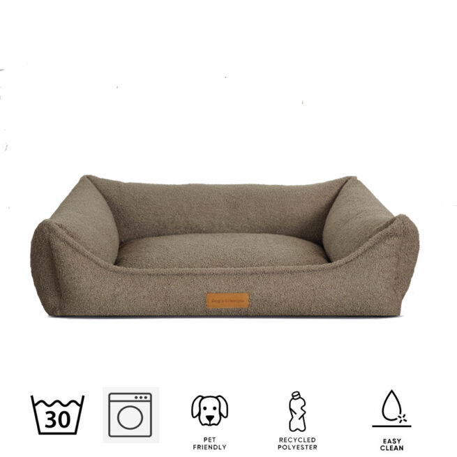 hondenmand boucle taupe