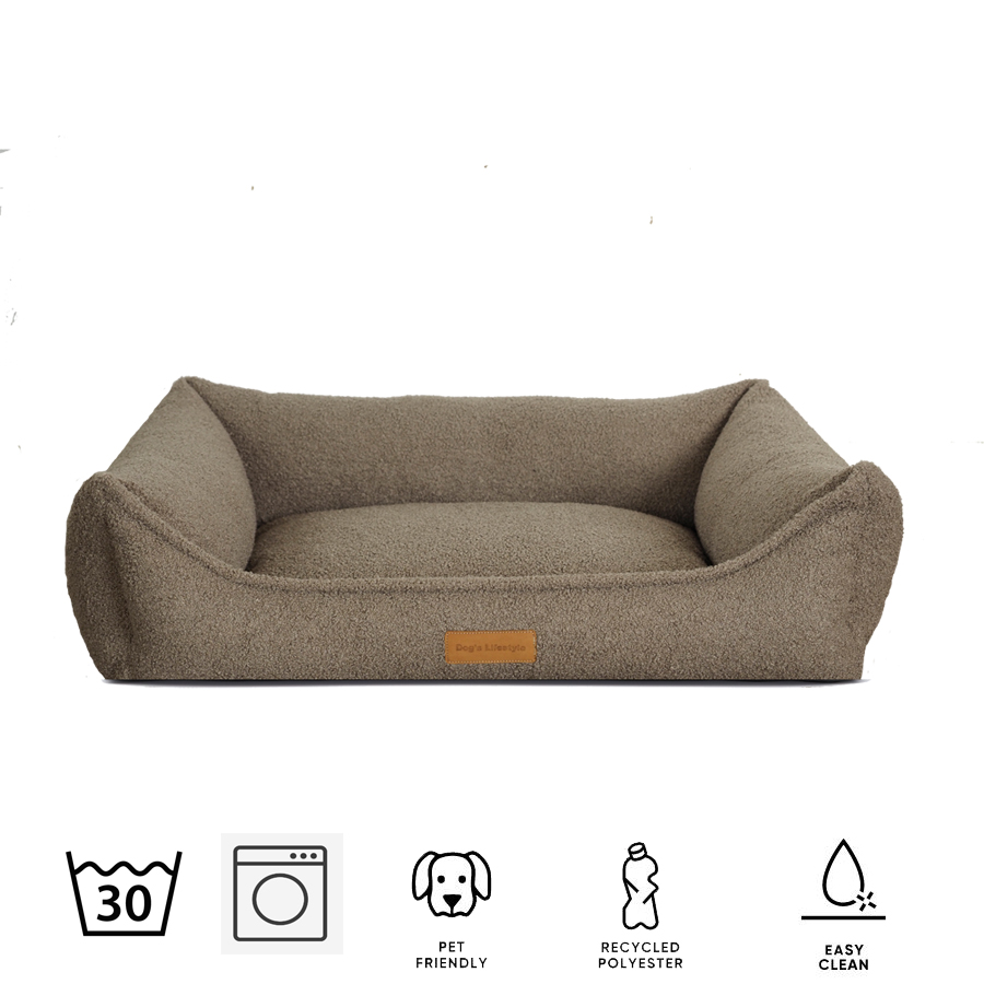 hondenmand boucle taupe