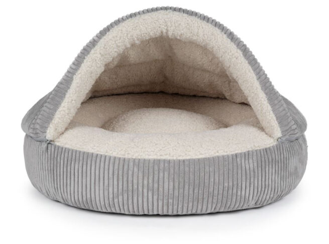 Hondenmand Snuggle Cave Donut Ribbed Grijs - Afbeelding 2