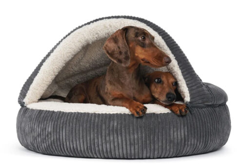 Hondenmand Snuggle Cave Donut Ribbed Antraciet