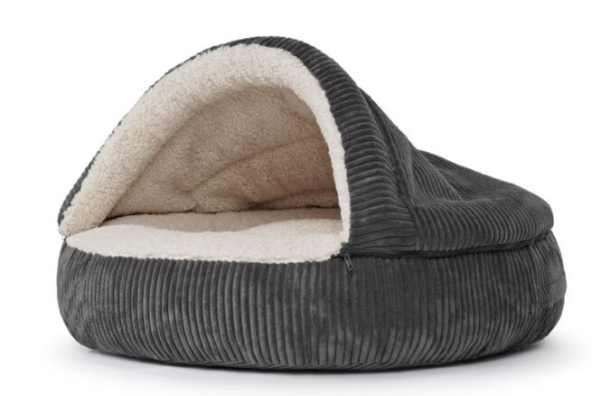 Hondenmand Snuggle Cave Donut Ribbed Antraciet - Afbeelding 3