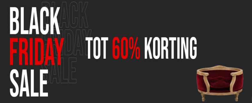 banner black friday aanbieding hondenmand