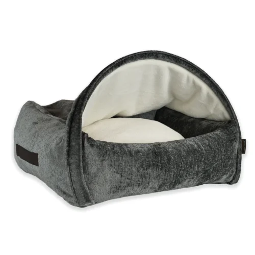 Kona Cave® Hondenmand Snuggle Cave Chenille Velvet Grijs (pre-order)