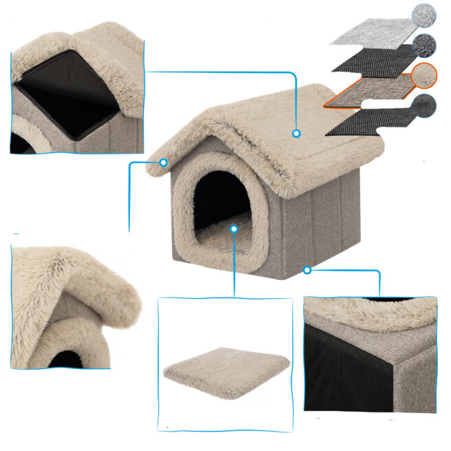 Hondenhuisje Supersoft Fluffy Deluxe Grijs - Afbeelding 7