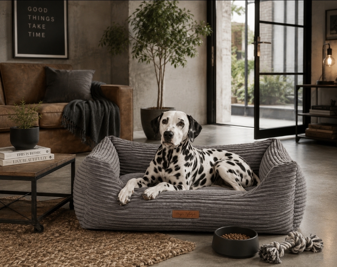 Dog's Lifestyle Hondenmand Ribbed Design Deluxe Antraciet Hondenmand Ribbed Design Deluxe Antraciet