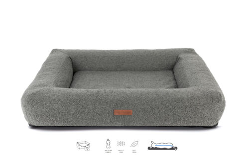 Orthopedische Hondenmand Boucle Rechthoek Antraciet