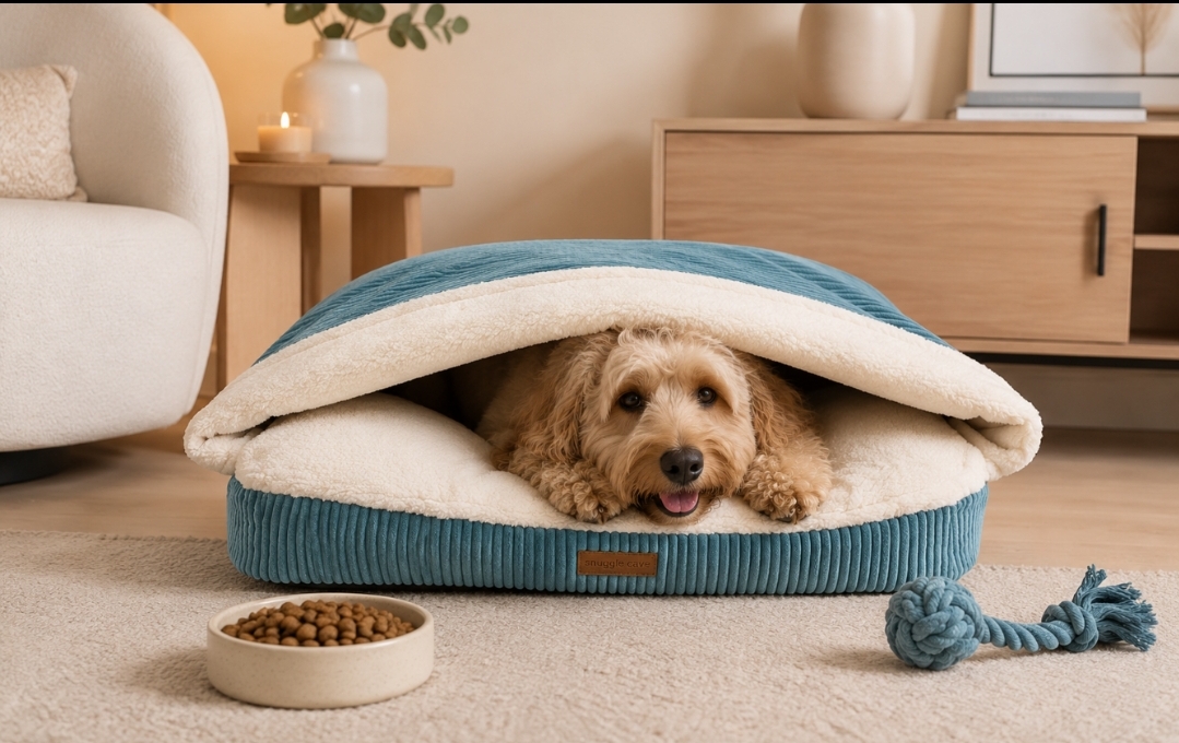Dog's Lifestyle Snuggle Cave Hondenkussen Ribbed Petrol Snuggle Cave Hondenkussen Ribbed Petrol