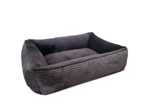 Hondenmand Ribbed Deluxe Teddy Antraciet 80cm