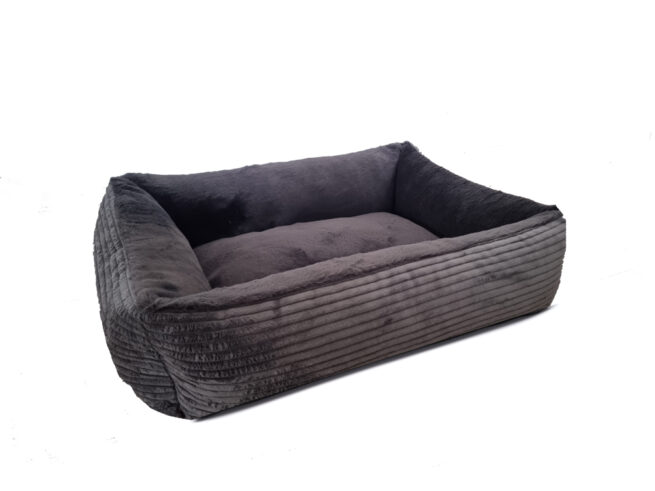 Hondenmand Ribbed Deluxe Teddy Antraciet 80cm
