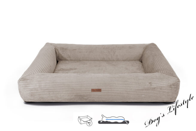 Orthopedische Hondenmand Ribbed Deluxe Rechthoek Taupe - Afbeelding 2