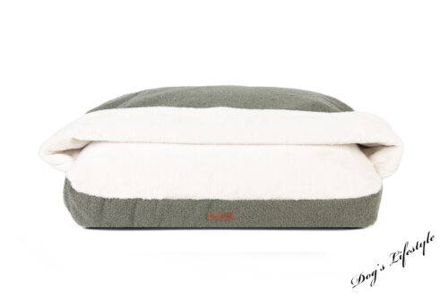 Snuggle Cave Hondenkussen Boucle Deluxe Mosgroen