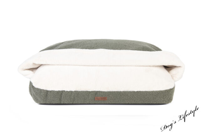 Snuggle Cave Hondenkussen Boucle Deluxe Mosgroen
