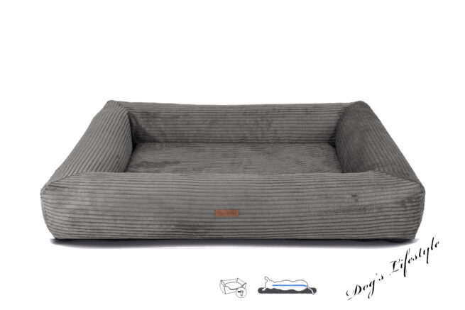 Orthopedische Hondenmand Ribbed Deluxe Rechthoek Antraciet - Afbeelding 3