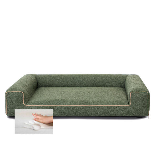 Orthopedische Hondenmand Lounge Bed Boucle Mosgroen - Afbeelding 2