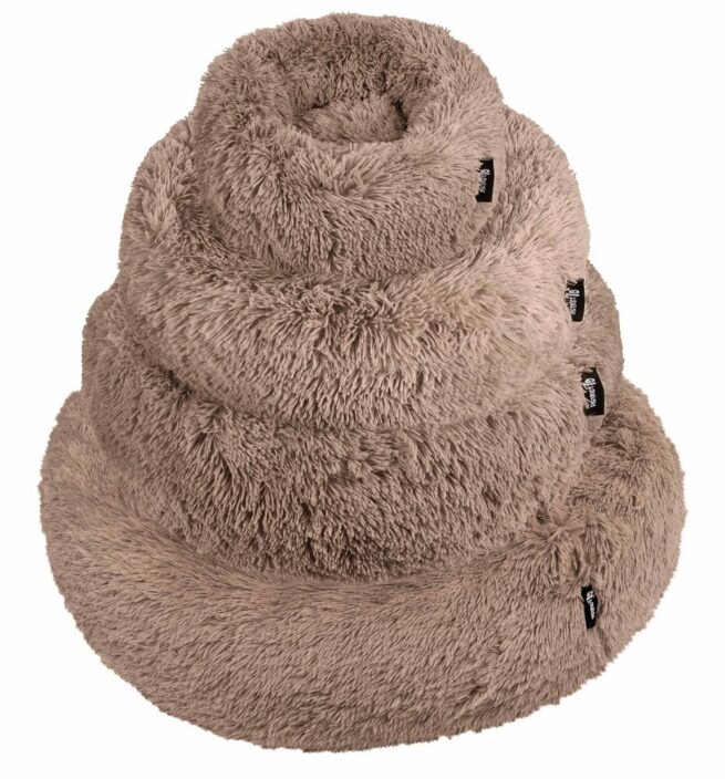 Hondenmand Donut Fuzz Mocca met rits - Afbeelding 2