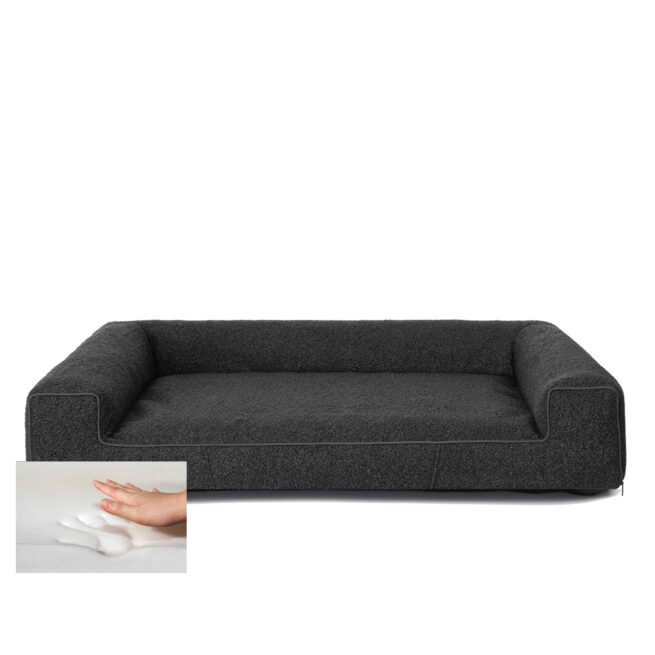 Orthopedische Hondenmand Lounge Bed Boucle Zwart - Afbeelding 2