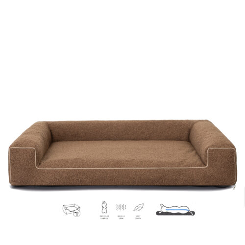 Orthopedische Hondenmand Lounge Bed Boucle Bruin / Terra