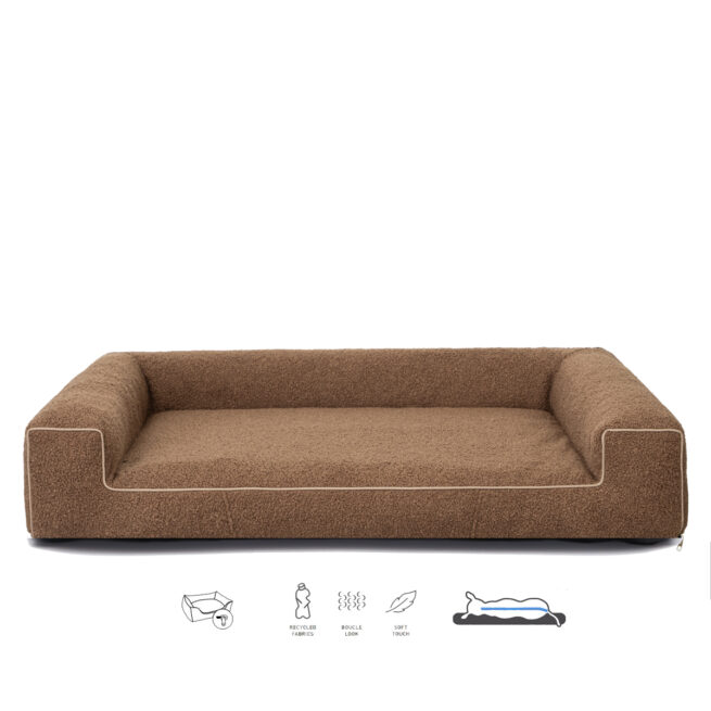 Orthopedische Hondenmand Lounge Bed Boucle Bruin / Terra