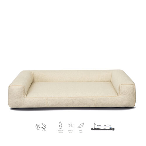 Orthopedische Hondenmand Lounge Bed Boucle Ivoor