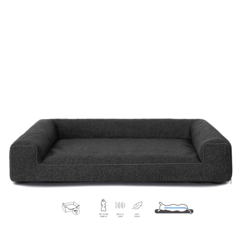 Orthopedische Hondenmand Lounge Bed Boucle Zwart