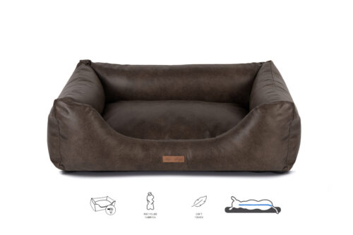 Orthopedische Hondenmand Lederlook Soft Bruin