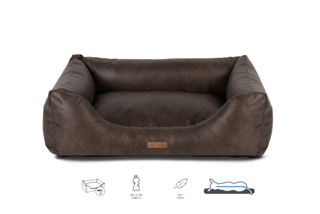 Orthopedische Hondenmand Lederlook Soft Bruin