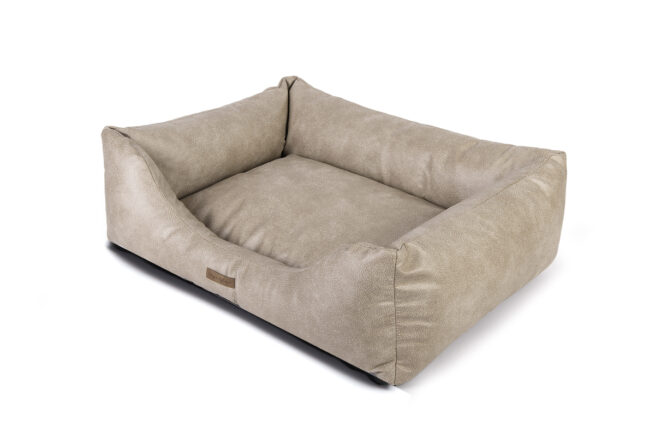 Orthopedische Hondenmand Lederlook Soft Taupe - Afbeelding 4