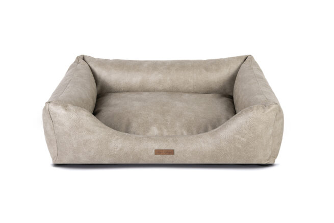 Orthopedische Hondenmand Lederlook Soft Taupe - Afbeelding 3