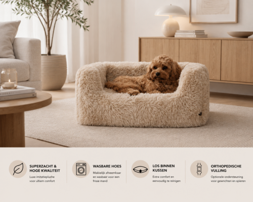 Grote hondenmand Hondenbed Surplus Rotan Bed Hondenmand Fluffy Deluxe - 5 Maten & 6 Kleuren