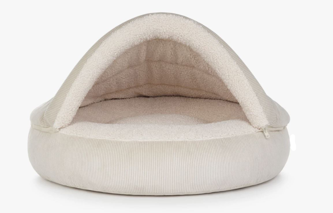 Merken Snuggle Cave Hondenmand Ribbed Small Crème – Luxe Hondenhol met Zachte Schapenvachtlook Snuggle Cave Hondenmand Ribbed Small Crème – Luxe Hondenhol met Zachte Schapenvachtlook - Afbeelding 3