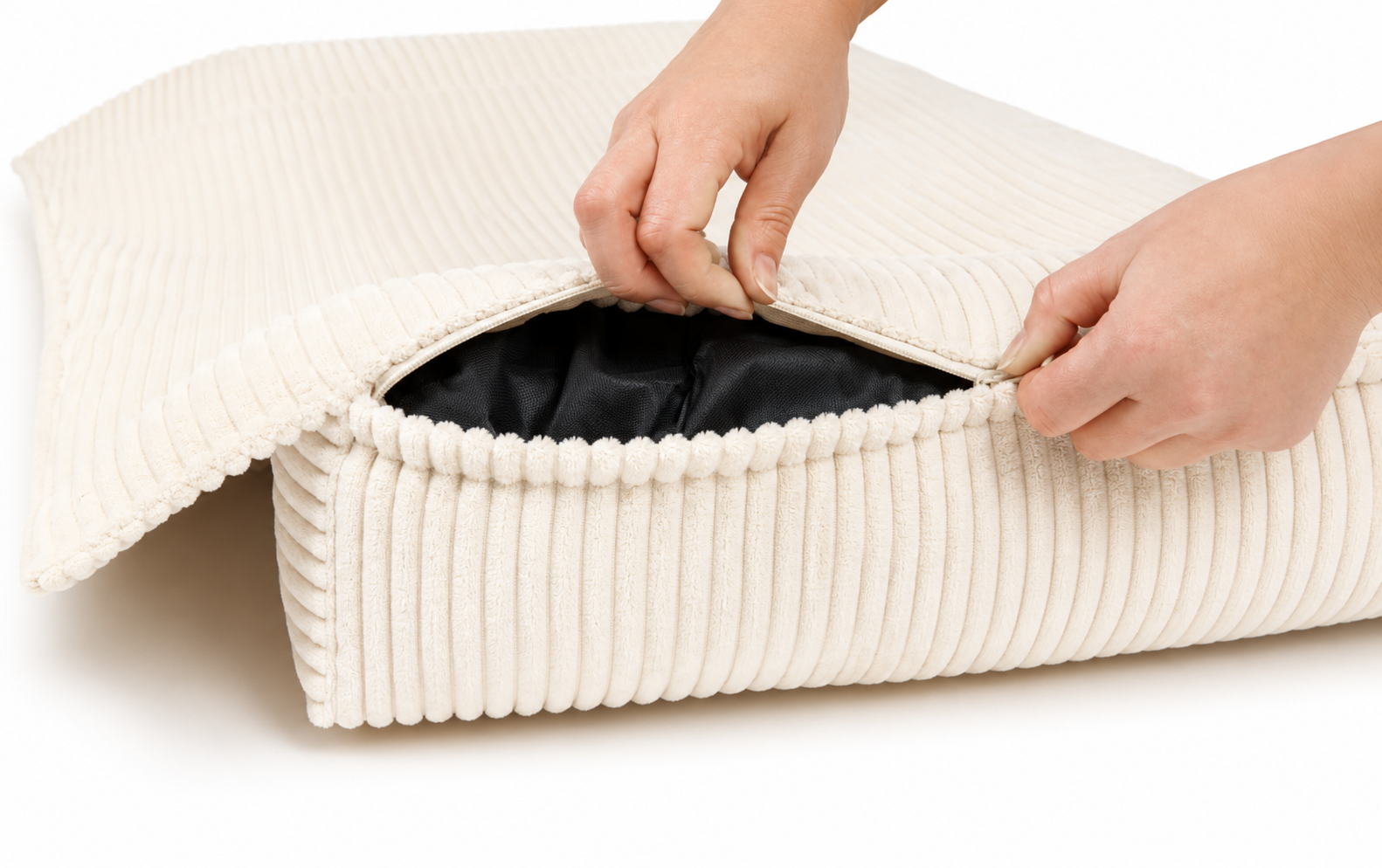 Bankbeschermer Hond Bankbeschermer Hond Deluxe Rib Corduroy Ivoor | Wasbare Hondenmand Bankbeschermer Hond Deluxe Rib Corduroy Ivoor | Wasbare Hondenmand - Afbeelding 2