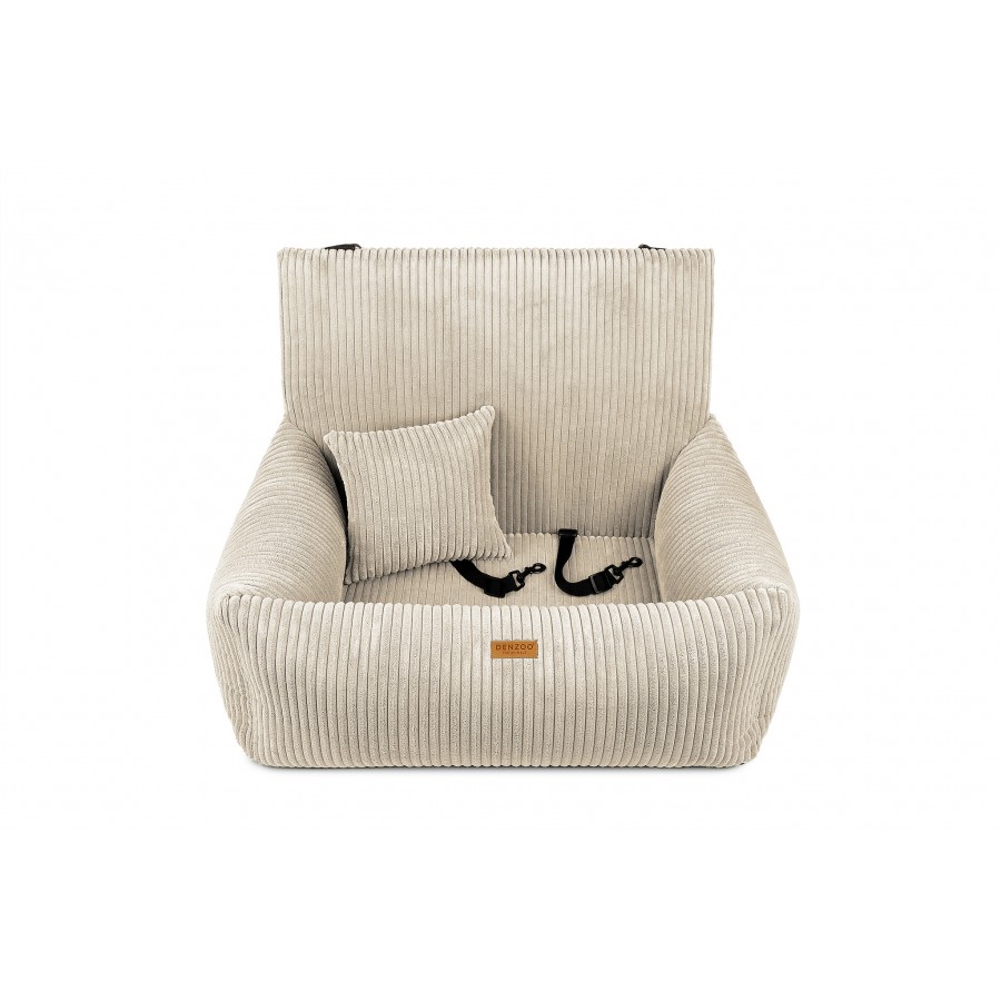 Car Seat / Autostoel Hond Hondenautostoel Milano Beige Orthopedische met VISCO Memory Foam Hondenautostoel Milano Beige Orthopedische met VISCO Memory Foam