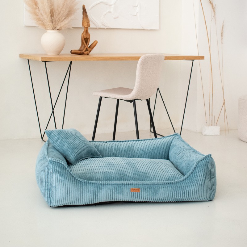 Denzoo Orthopedische Hondenmanden Orthopedische Hondenmand Milano Ribbed Turquoise – Visco Memory Foam – Luxe & Wasbaar Orthopedische Hondenmand Milano Ribbed Turquoise – Visco Memory Foam – Luxe & Wasbaar - Afbeelding 5