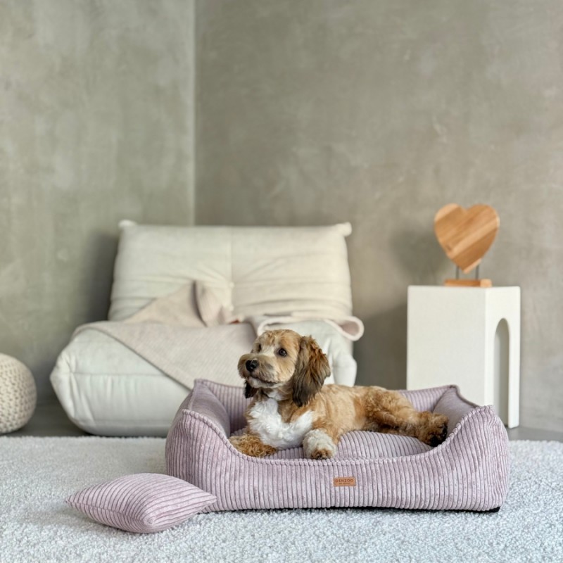 Denzoo Orthopedische Hondenmanden Orthopedische Hondenmand Milano Ribbed Roze – Visco Memory Foam – Luxe & Wasbaar Orthopedische Hondenmand Milano Ribbed Roze – Visco Memory Foam – Luxe & Wasbaar - Afbeelding 5