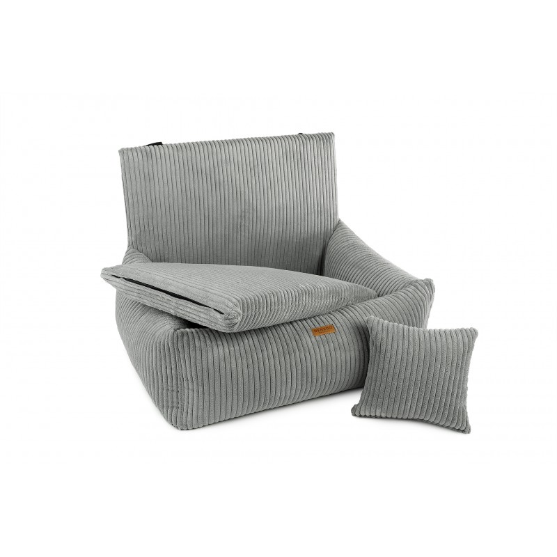 Car Seat / Autostoel Hond Hondenautostoel Milano Grijs Orthopedische met VISCO Memory Foam Hondenautostoel Milano Grijs Orthopedische met VISCO Memory Foam - Afbeelding 2