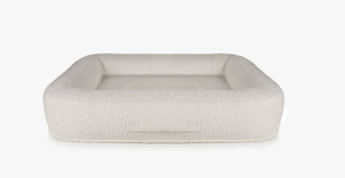Grote hondenmand Hondenbed Surplus Rotan Bed Hondenmand Bouclé Beige Rechthoek – Luxe Hondenmand – Wasbaar – Optioneel Orthopedisch