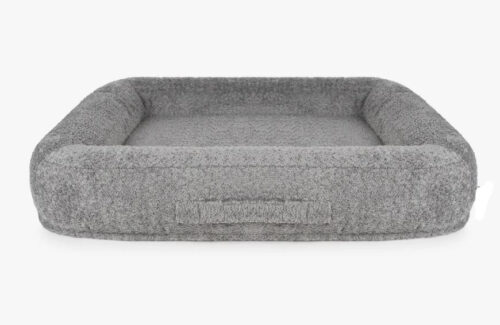 Grote hondenmand Hondenbed Surplus Rotan Bed Hondenmand Bouclé Grijs Rechthoek – Luxe Hondenmand – Wasbaar – Optioneel Orthopedisch