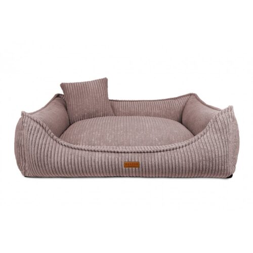 Grote hondenmand Hondenbed Surplus Rotan Bed Orthopedische Hondenmand Milano Ribbed Roze – Visco Memory Foam – Luxe & Wasbaar