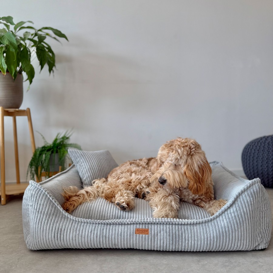 Denzoo Orthopedische Hondenmanden Orthopedische Hondenmand Milano Ribbed Grijs – Visco Memory Foam – Luxe & Wasbaar Orthopedische Hondenmand Milano Ribbed Grijs – Visco Memory Foam – Luxe & Wasbaar - Afbeelding 4