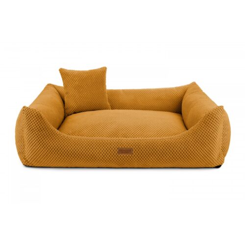 Grote hondenmand Hondenbed Surplus Rotan Bed Orthopedische Hondenmand Prato Mosterd Geel | VISCO Memory Foam