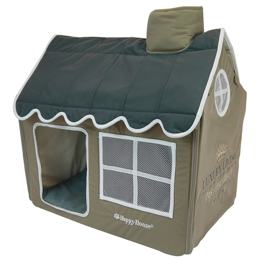 Happy House Happy House Hondenhuisje Villa Luxery Living Taupe Happy House Hondenhuisje Villa Luxery Living Taupe