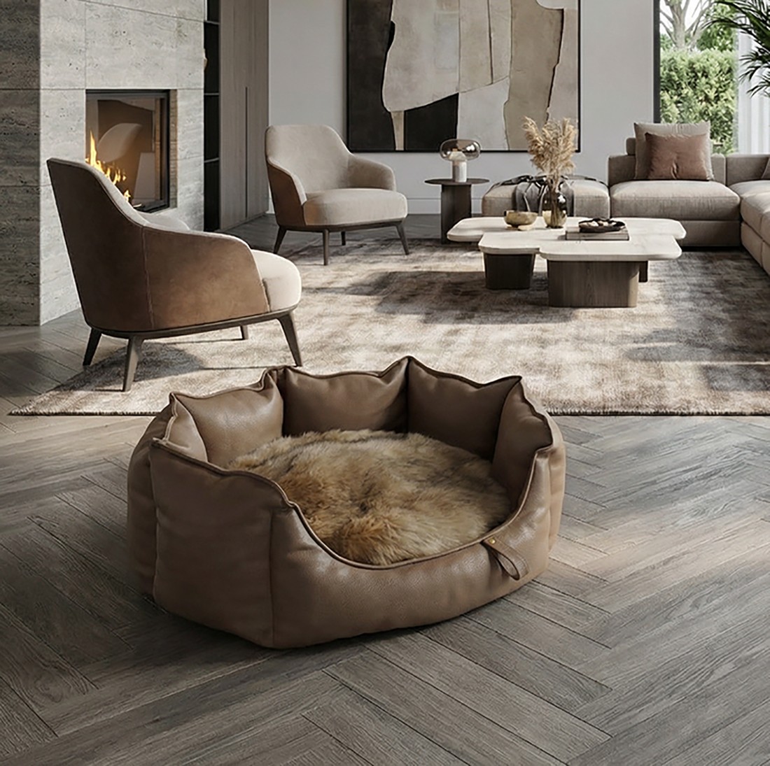 Happy House Happy House Hondenmand Rond Vip Taupe Happy House Hondenmand Rond Vip Taupe